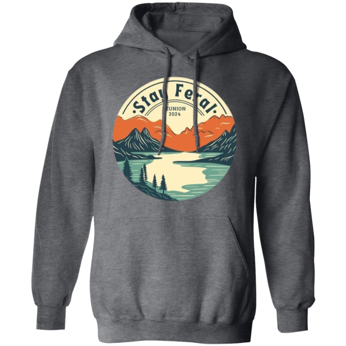 Stay Feral Mtns Lake Circle Hoodie