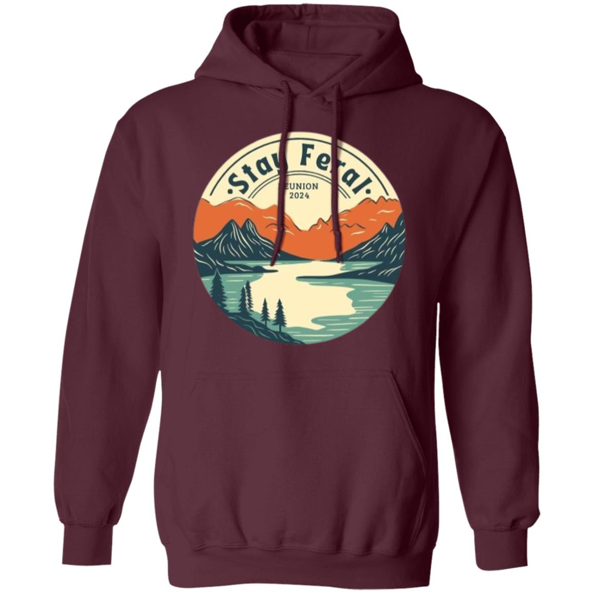 Stay Feral Mtns Lake Circle Hoodie