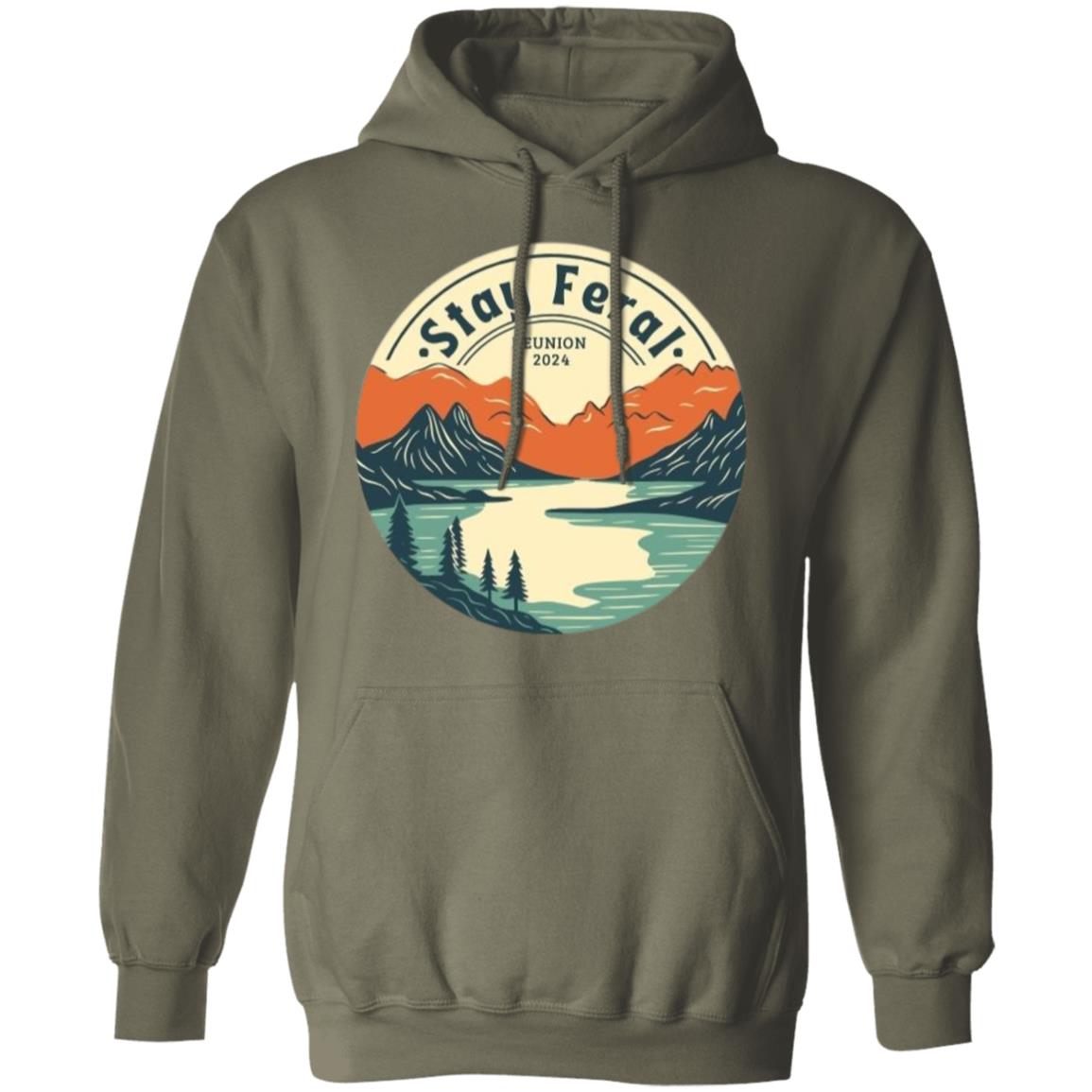 Stay Feral Mtns Lake Circle Hoodie