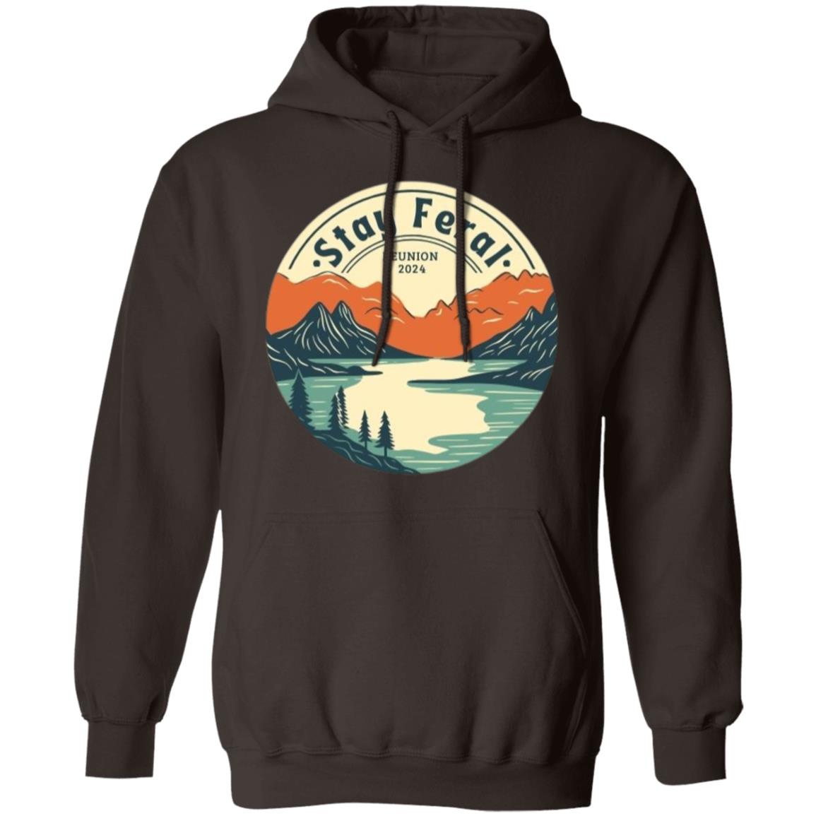 Stay Feral Mtns Lake Circle Hoodie